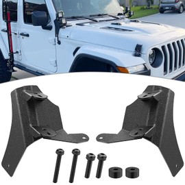 Nilight 2Pcs Windshield Hinge Mounting Brackets Dual A-Pillar for Offroad LED Fog Light Pods for 2018 2019 2020 2021 2022 2023 Wrangler JL/2020-2023 Gladiator JT , 2 Years Warranty,Black