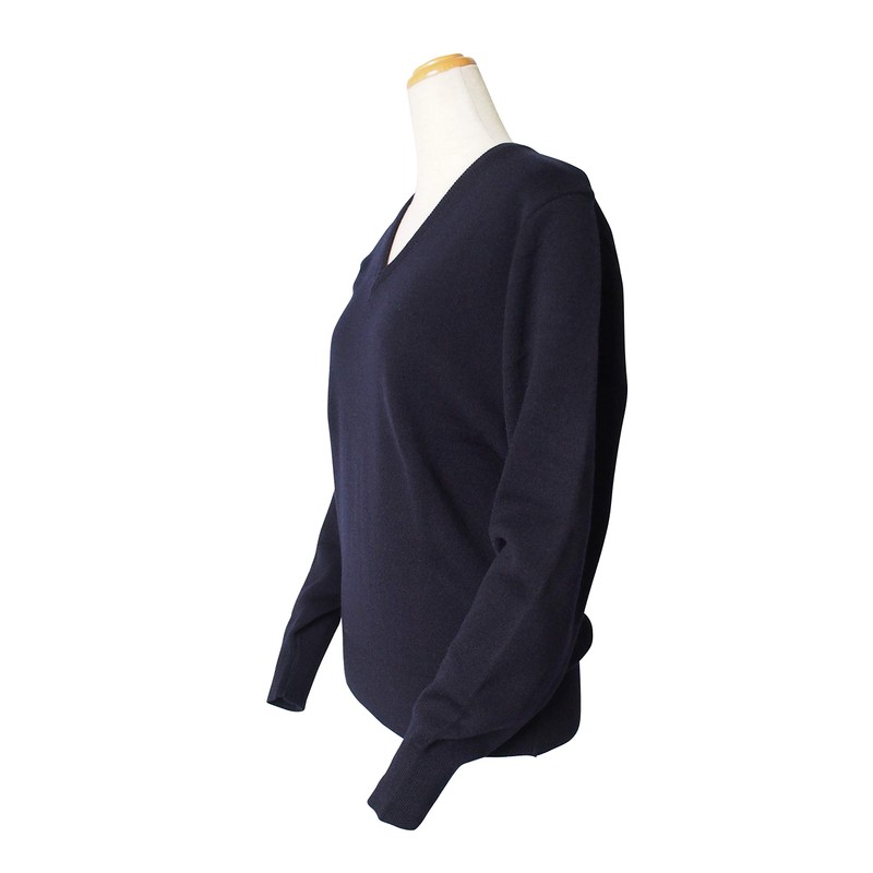 Wool blend sweater made in Japan unisex school students (L,