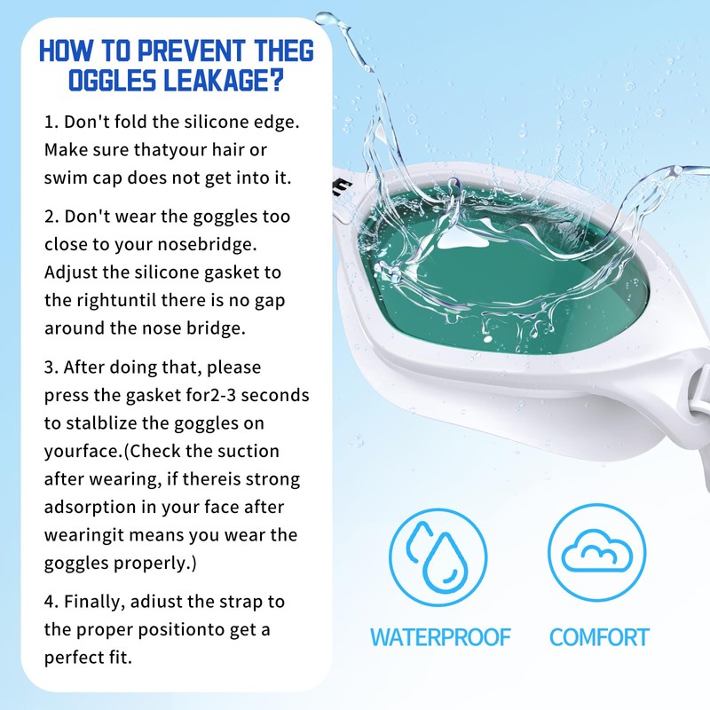 Whale shortsighted swimming goggles，OPT-48002-700