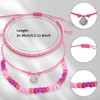 Cutiland Boho Bracelet Strand for Women - Rose Red -