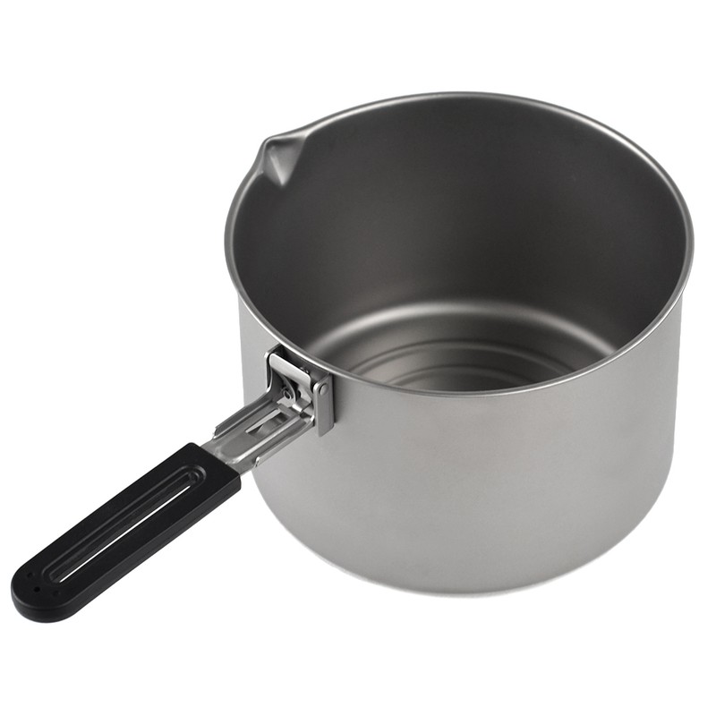 [通拓商品]2000ml / 2800ml Camping Titanium Pot with Foldable Handle Outdoor