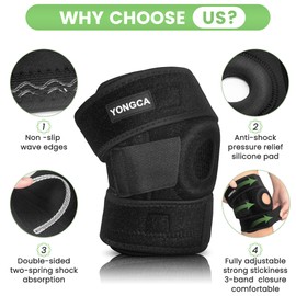 Adjustable Knee Braces for Knee Pain Women and Men,Knee Brace with Side Stabilizers and Patella Gel Pads,Knee Sleeve Support for Workout and Injury Recovery