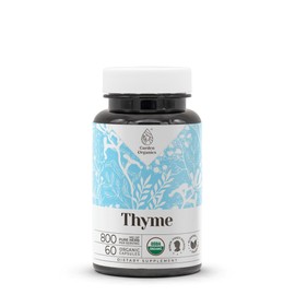 Thyme USDA Organic 60 Capsules | High-Potency Natural Supplement | Certified Organic Vegetarian Capsules and Organic Thyme (Thymus Vulgaris) Dried Leaf (60 Capsules)