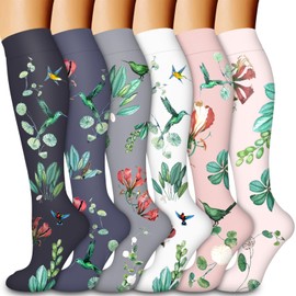 Laite Hebe Compression Socks for Women & Men Circulation(6 pairs)-Graduated Supports Socks for Running, Athletic Sports