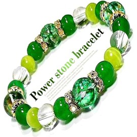 Refreshing Green Color Improves Health Luck 0.3 inch (8 mm) Crack Crystal Green Jade Cat Eye Women's Power Stone Bracelet Natural Stone Beads Insight Up Work Luck Up Money Luck Up Love Luck Up