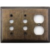 Classic Accents Deco Aged Antique Brass 3 Gang Wall Plate