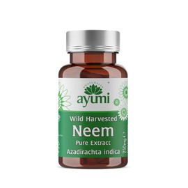 Ayumi Pure Neem Capsules, 60 Caps | Gut Health Supplements for Gut Cleanse | Vegan Neem Capsules to Combat Acne | DetoxCapsules to Aid Digestion & Immunity | Gut Repair for Men & Women | 250 mg
