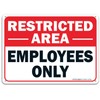 Faittoo Restricted Area Employees Only Sign, 10 x 7 Inches