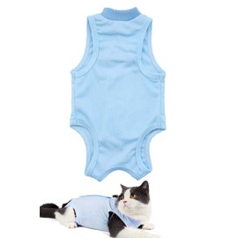 AEITPET Recovery Suit for Cat, Pet Protection Clothing, Recovery Suit Vest, Prevent Licking After Surgery, Weaning and Keeping Warm Recovery Cloth Suit for Cats and Dogs (M, Blue)