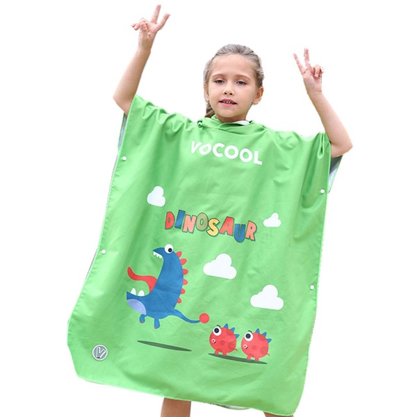 Xlabor Children's Bath Poncho with Hood Microfibre Quick-Drying Beach Towel