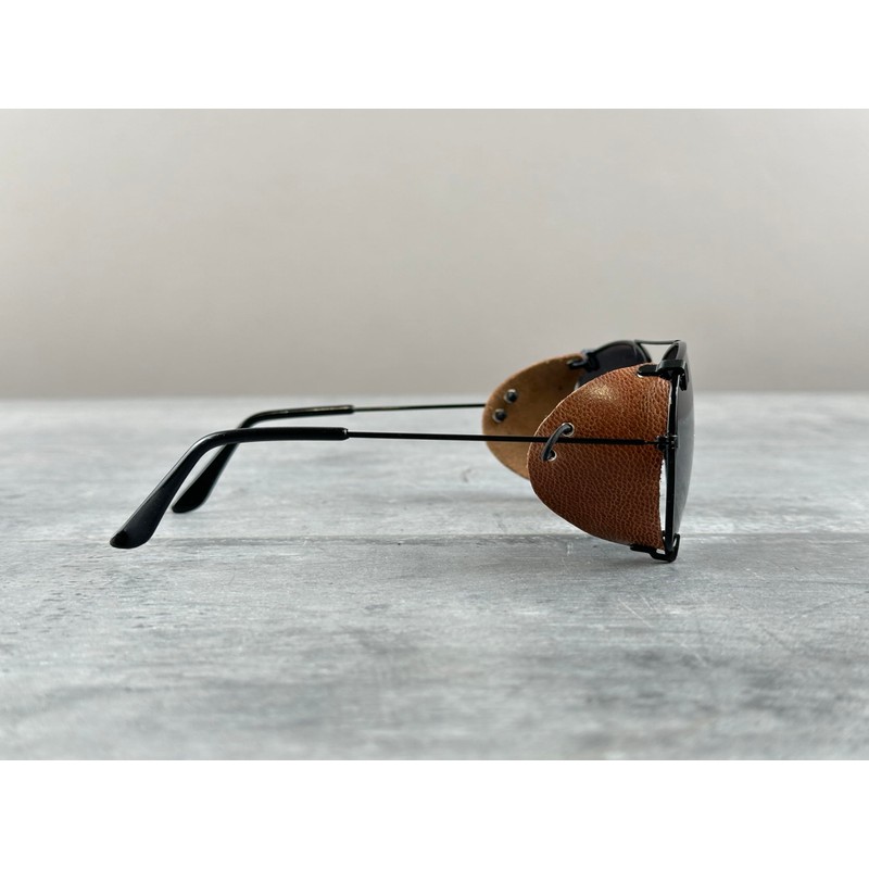 Removable side shields for sunglasses, Leather side shields for protect