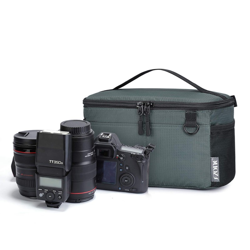 S-ZONE Camera Bag Padded Shockproof Foldable DSLR SLR TLR Flash