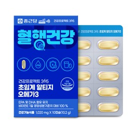 Chong Kun Dang [CUx Chong Kun Dang] Health Project 365 Light Supercritical Altige Omega 3 10 Capsules 6 Boxes / [CUx종근당] 건강프로젝트365 라이트 초임계 알티지 오메가3 10캡슐 6박스