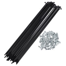 RATCHROLL 1 Set Universal Bicycle Spokes 13G 207mm Length Bike Wheel Spokes Nipple Black 45 Steel