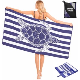 KTMOUW Toalla de Playa, 2Pcs Toalla Playa Microfibra Prendas de Playa Toallas para Gym Secado Rápido con Una Bolsa, para Viaje Piscina y Gimnasio, Sin Arena Fácil de Transportar Suave y Ligero