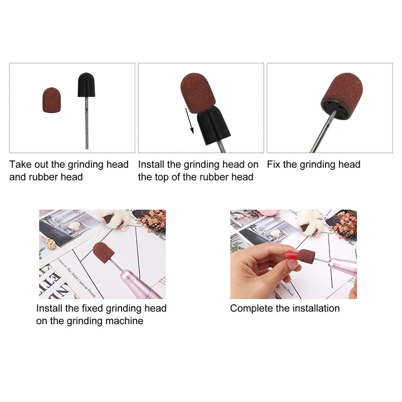 50 Pieces 180# Nail Art Sanding Cap, Nail Drill Polishing