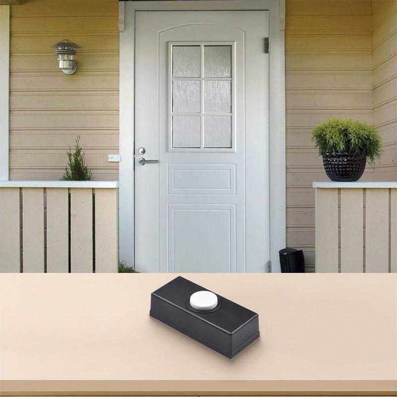 SUIOPPYUW ABS Doorbell Push Button Replacement For Convenient Installation Black