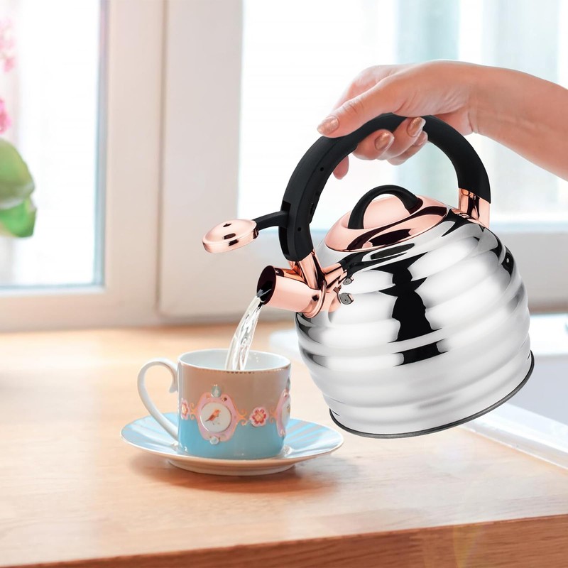 Tea Kettle for Stove Top Whistling Teapot, 3.2Q Tea Pot