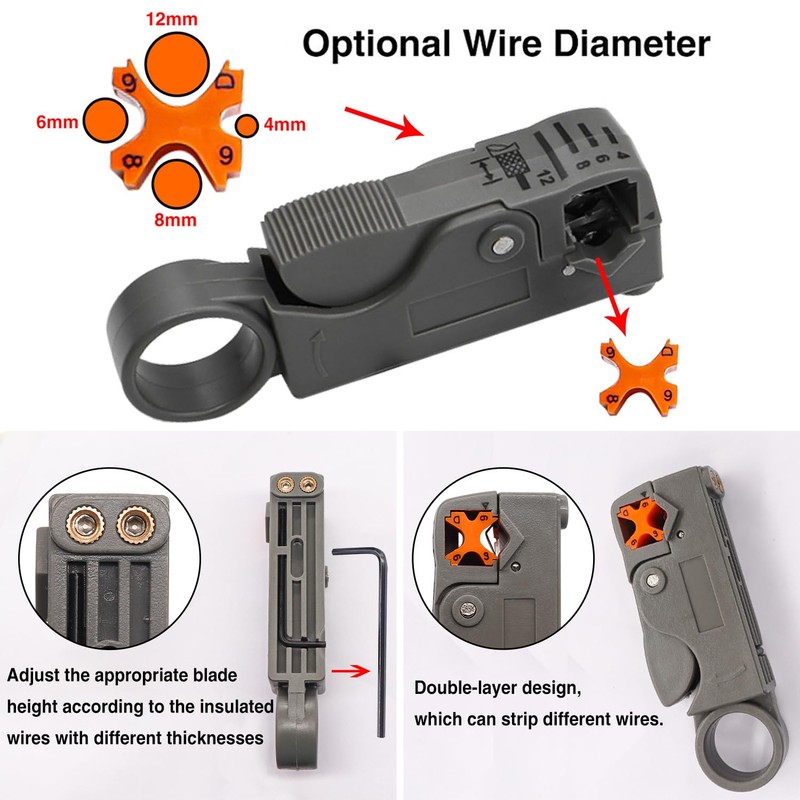 Taiss Coax Cable Crimper Tool Kit with 20 PCS F