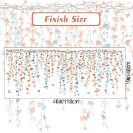 DRWSSR Calcomanía de pared de vinilo impermeable para colgar con flores y vides coloridas, diseño de mariposas voladoras, decoración para el hogar, niñas, dormitorio, habitación de niños, sala de estar, esquina de pared