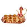 Vintage Coffee Pot Set Retro Metal Pot Tray Set Waterproof