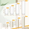 Shihanee Set of 8 Ivory Pillar Candles and Glass Cylinder