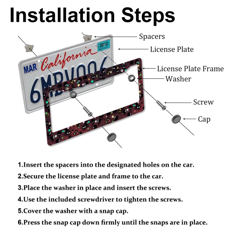 Anime License Plate Frames，Anime Car Accessories for Women and Men