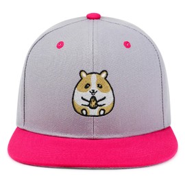 JPAK Happy Hamster with Nut Hip-Hop Snapback Hat Embroidered Baseball Cap Hamster Nutty