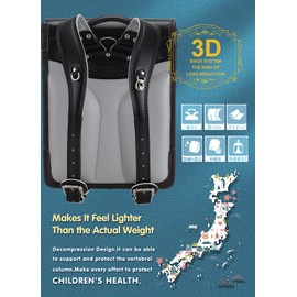 Baobab's wish Ransel Randoseru Backpack Semi-automatic satchel Japanese school bag for girls and boys PU leather bab-rng28 (Green)