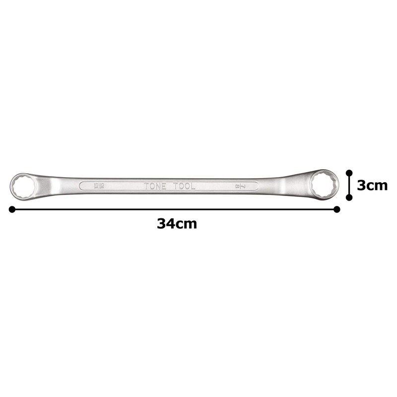 Tone MB45-2628 Long Eyeglass Wrench (45°), Width on Both Sides