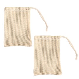 VOKMEMC 2 Stück Seifennetz Natur Bettwäsche Baumwolle Peeling Seifentasche Netzgewebe Zum Herstellung Schaum Dusch Gut Zum Bade Einfach Für Die Reise(Nicht Gerade Weiss)