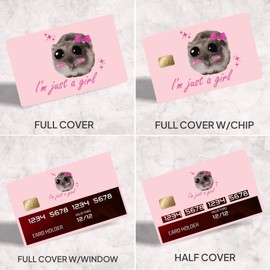 4Pcs Credit Card Skin Sticker, Funny Debit Card Skin Sticker Cover, Durable Vinyl Stickers for Debit Credit Cards, Cute Waterproof Skins Cover for Bank, Gifts for Women Teen Girls (Sad Hamster)