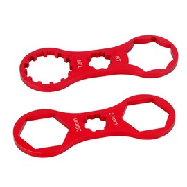 Bicycle Key 2pcs Bicycle Front Fork Repair Tool SR Suntour XCR/XCM/XCT/RST MTB Bicycle Front Fork Cap Remove Install a Wrench Double Head Replacement Key