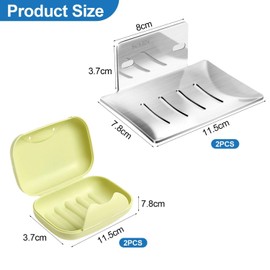 2-Piece Wall-Mounted Soap Holders, 2-Piece Portable Soap Dishes, Drain Soap Dishes, No-Punch Soap Holders, Hanging Storage Racks For Bathroom And Kitchen