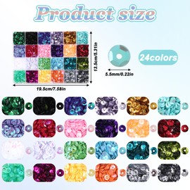 Giantree 5.5 mm Sequins for Crafts, 20000 Loose Sequins with Box, Loose Craft Sequins for DIY Crafts, Sewing, Decoration