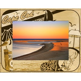 Saddle Mountain Souvenir Cape Cod Massachusetts Laser Engraved Wood Picture Frame Landscape (4 x 6)
