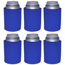 Blank Thick Foam Old School Can Cooler (6 Pack, Royal Blue)
