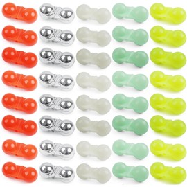 40PCS Fishing Double Rattle Beads with Tackle Box, Catfish Rig Rattles Bells Fishing Attractor Portable Plastic Fishing Beads Fishing Bells Accessories for Catfish Striper Bass Pompano