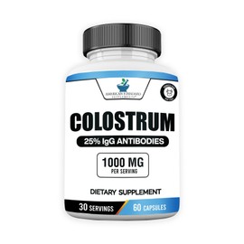 American Standard Supplements Colostrum Capsules - 1000mg Per Serving, 60 Capsules, USA Sourced Cow