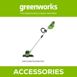 Greenworks Double Thread Spool 2mm Diameter 6m with Protective Cover for 40V Lawn Trimmers G40LT G40LTK2 G40LTK2x Series, 4+6e