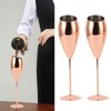 2pcs Copper Champagne Flutes Set Sturdy Thick Bottom Stainless Steel