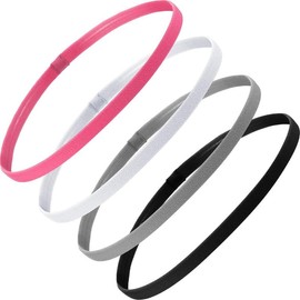 4 count Thick Non-Slip Elastic  Men Thin Headbands Football Hair Headbands for Women - Color: Black, White, Gray, Blue