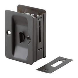 Richelieu Hardware 1701FBPSBC Onward Pocket Door Pull with Privacy Lock, 3-7/32 in (82 mm), Rectangular, Black