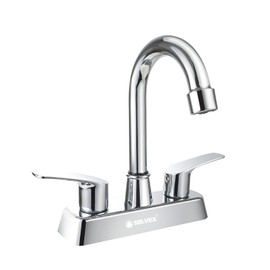 SOLVEX 2 Handle Bathroom Faucet 4 Inch Centerset Bathroom Sink Faucet,3 Hole Bathroom Faucet Chrome,Bathroom Basin Faucet with Deck Mounted Lever Handle,SP-40067