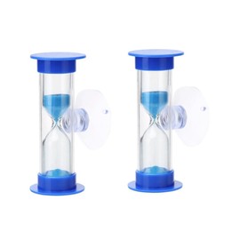 2Pcs Blue Toothbrush Timer for 2mins Sand Clock Timer 2 Minute Sand Timer, Plastic Suction Cup Hourglass Sandglass Desktop Ornament Party Favors