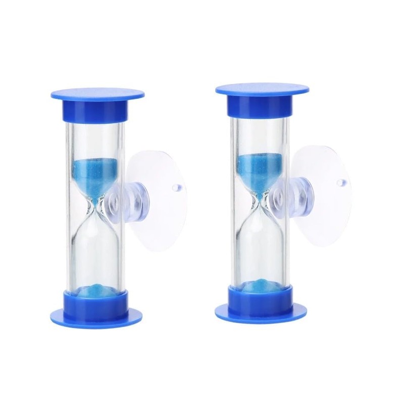 2Pcs Blue Toothbrush Timer for 2mins Sand Clock Timer 2