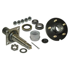Rigid Hitch Single 5-Bolt Hub Assembly w/Flanged, Tapered Spindle and Bearings (RD-3500545F)