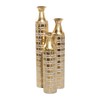 Deco 79 Metal Tall Distressed Metallic Vase with Etched Grid