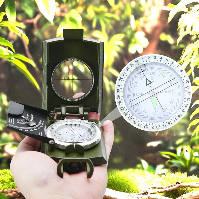 COVVY Compass Navigation, Multifunctional Orienteering Waterproof Compass with Survival Whistle,Mini