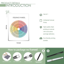 Maozehuxi Emotions Wheel Children's emotional charts Mental health posters help students understand emotions posters -Calm Down Corner Classroom Decorations For Preschool Teachers, Educational Posters